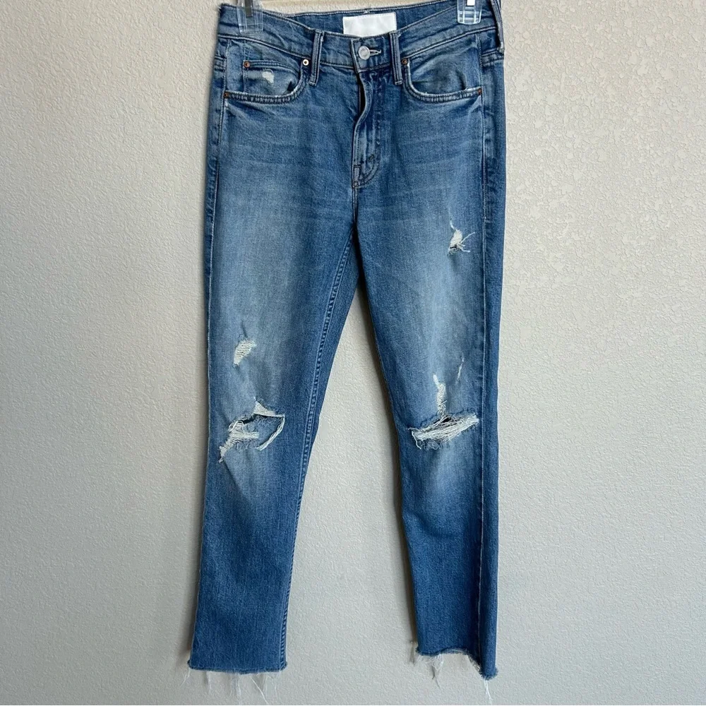 MOTHER Superior The Flirt Fray Wash Jean In Cold Feet Size 24 - Picture 3 of 14